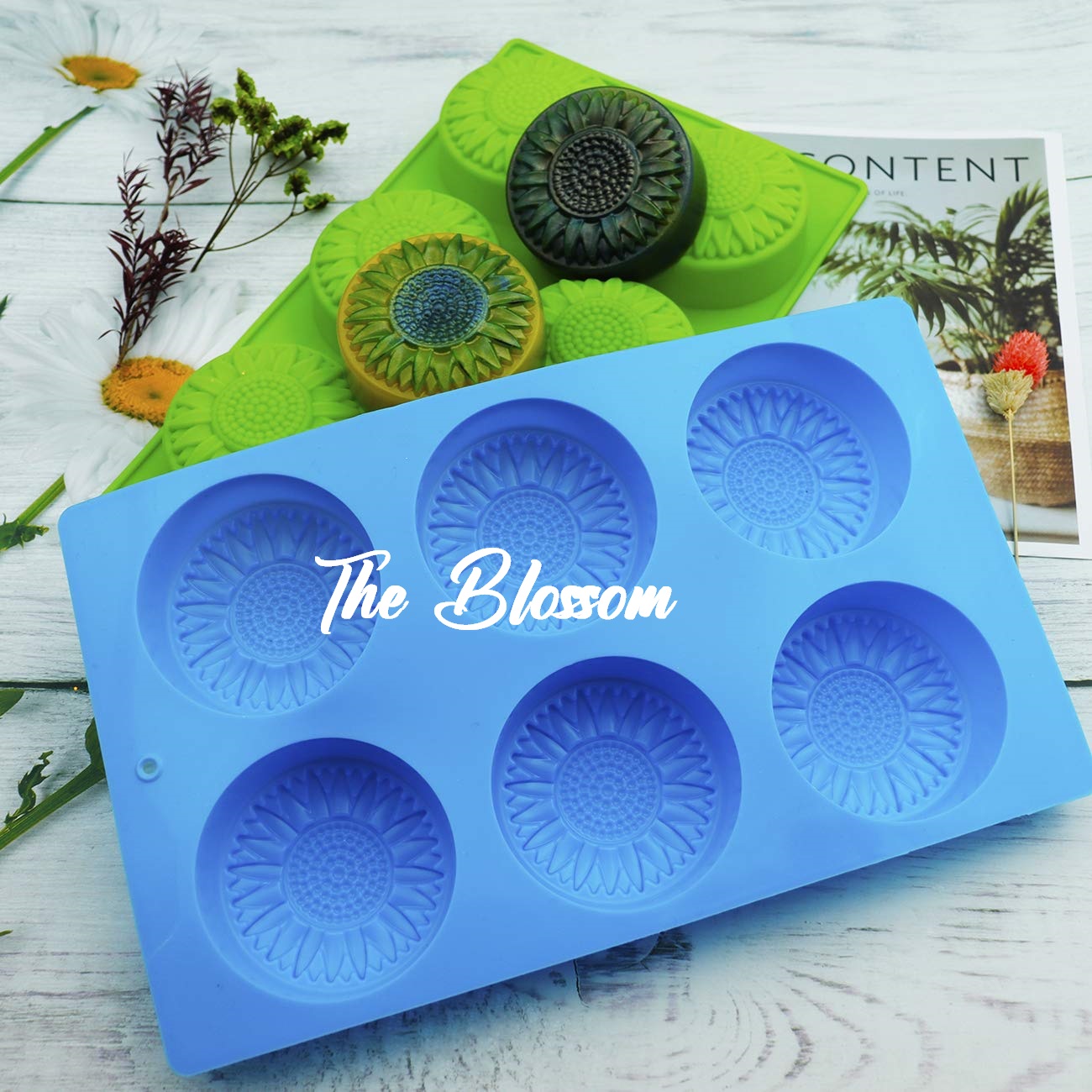 718PXoJ4hxL-1.jpg Sunflower 6 cavity Silicone Mold